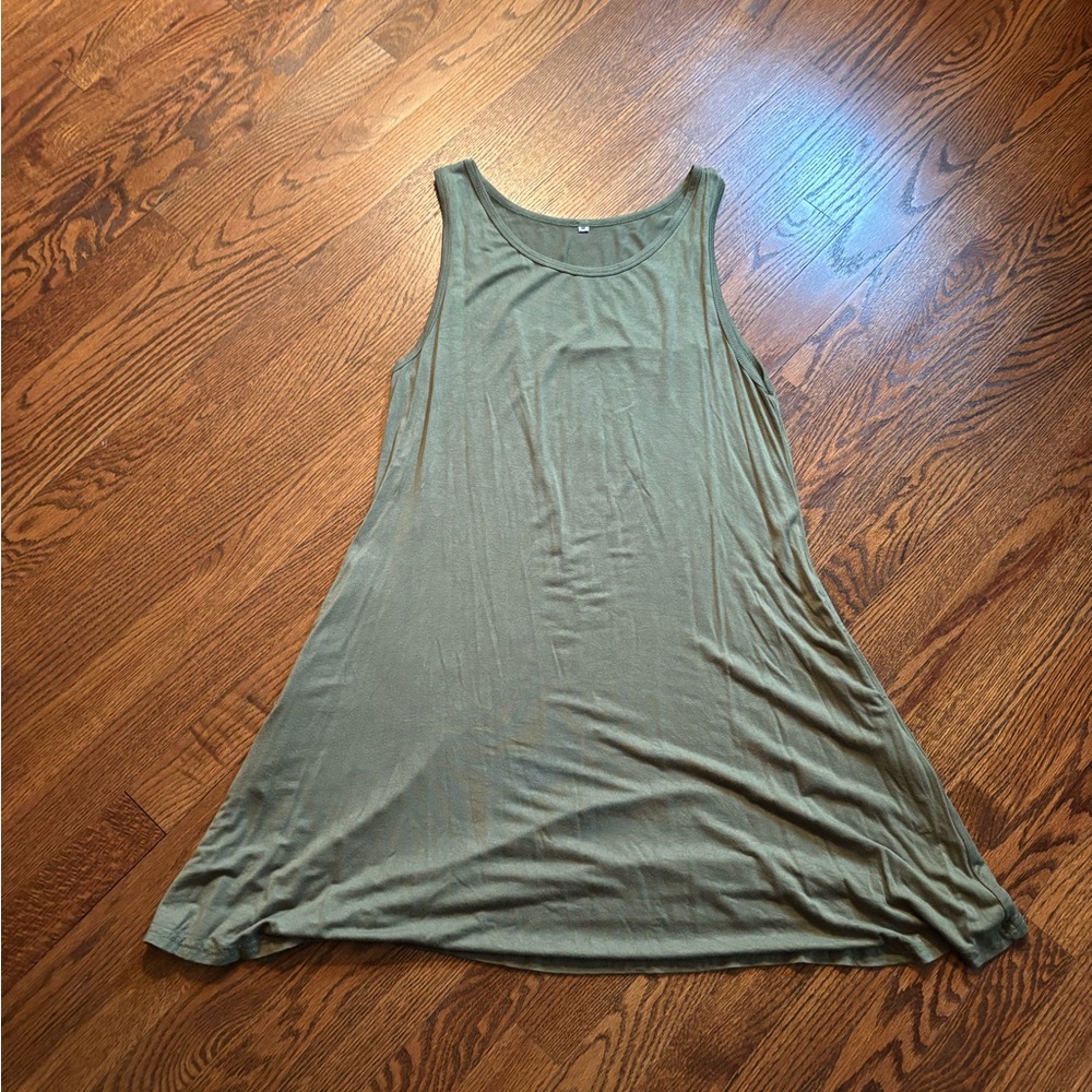 Olive Green Sleeveless Women's Dress
